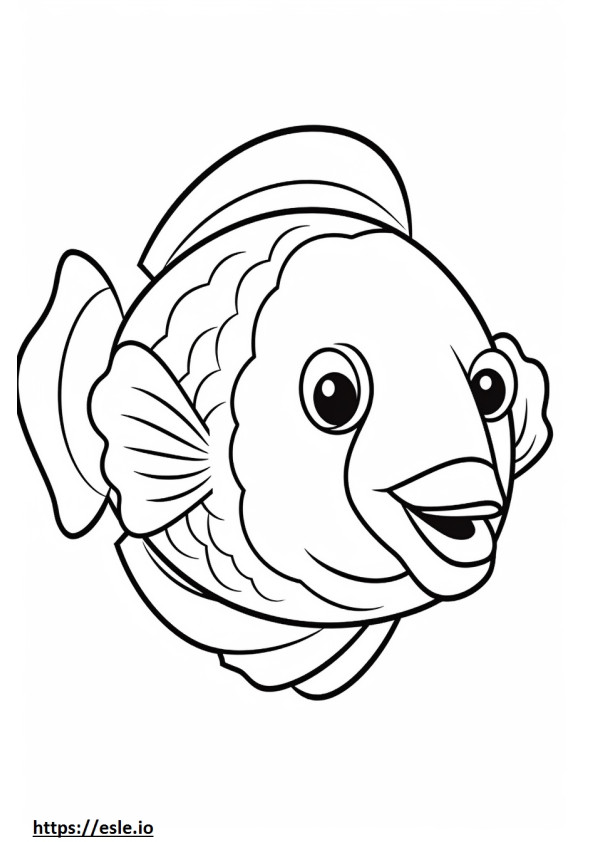 Oscar Fish Kawaii de colorat