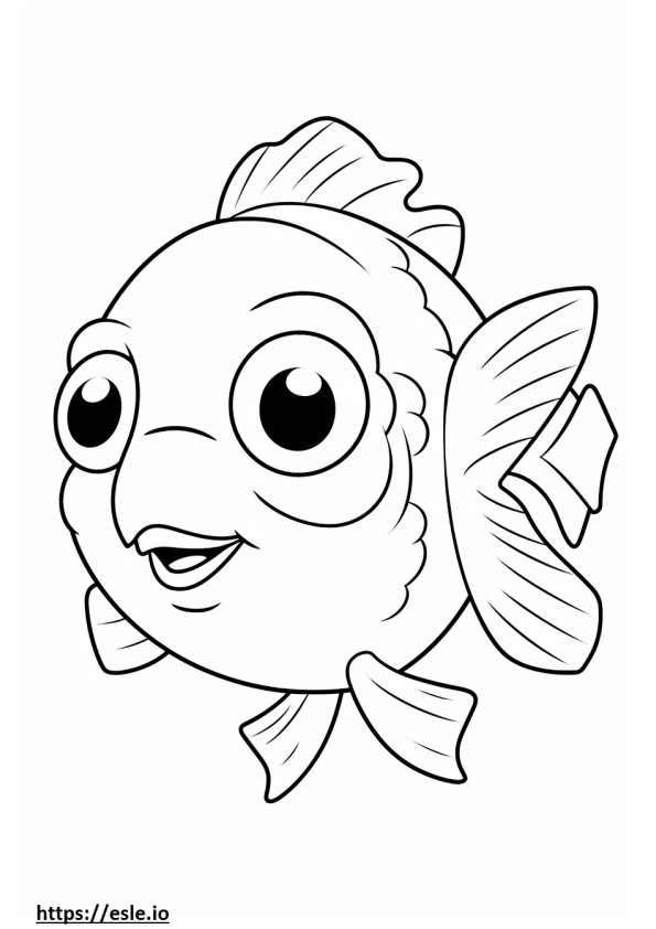 Rockfish Kawaii coloring page