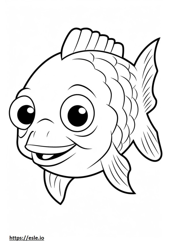 Rockfish Kawaii para colorir