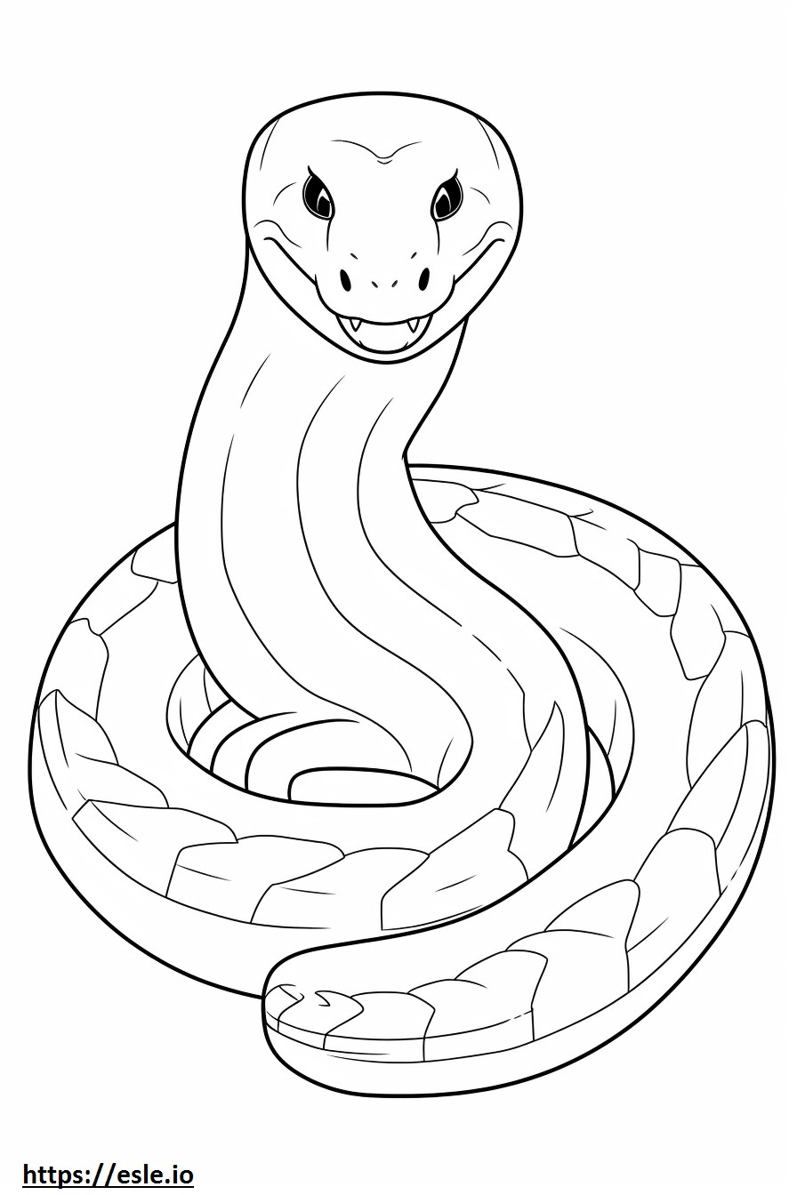 Coloriage Serpent rat oriental Kawaii à imprimer