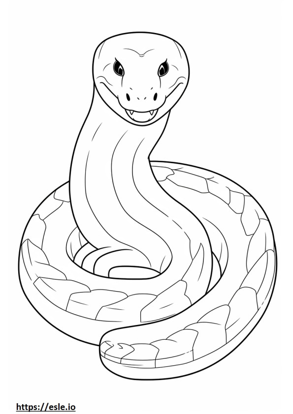 Eastern Rat Snake Kawaii värityskuva