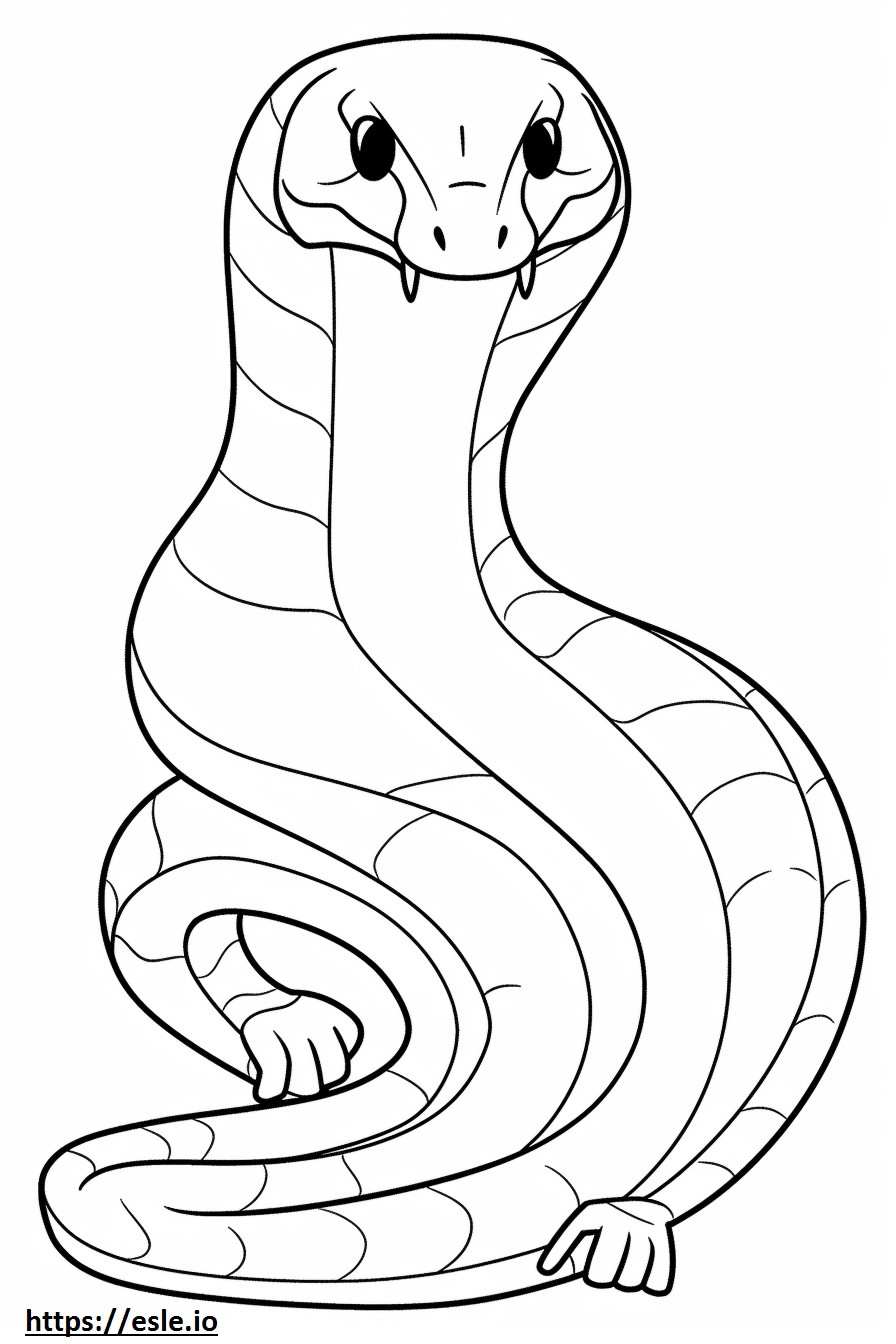Serpiente Rata Oriental Kawaii para colorear e imprimir