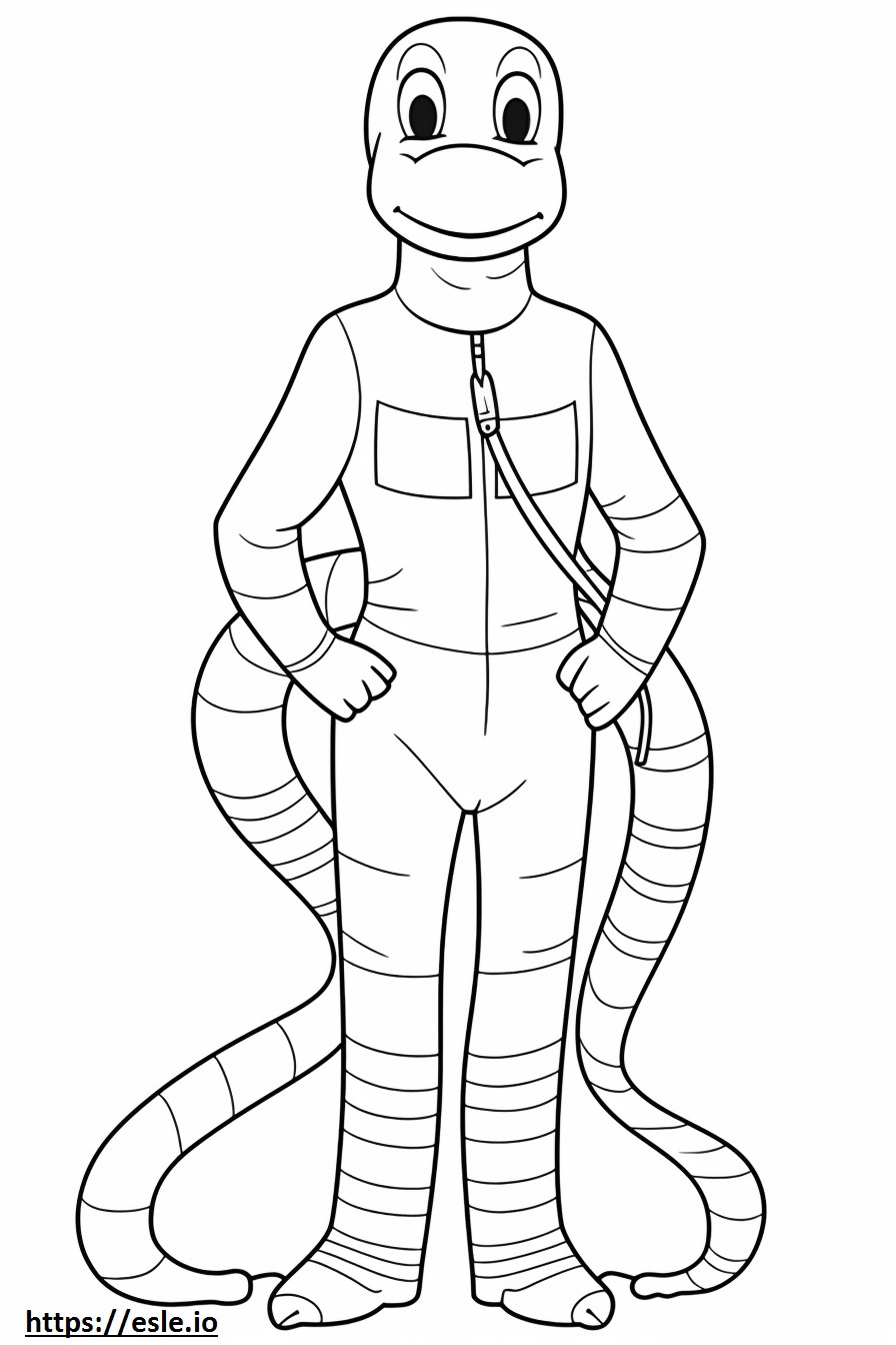 Grass Snake full body coloring page