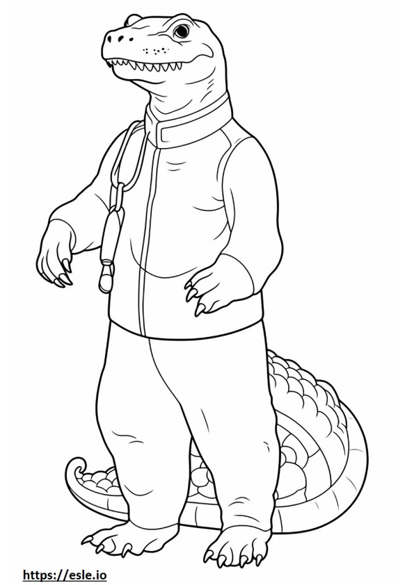 Chinese Alligator full body coloring page