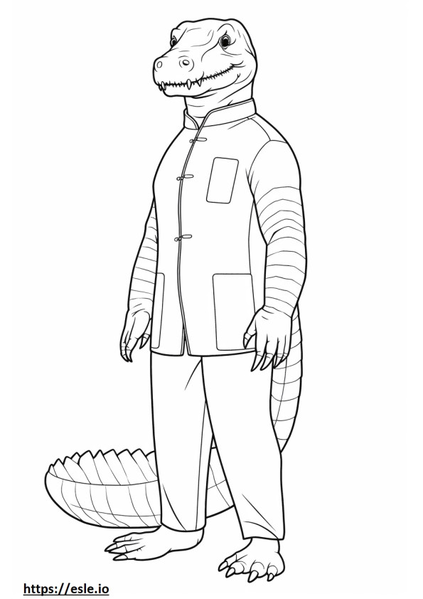 Chinese Alligator full body coloring page