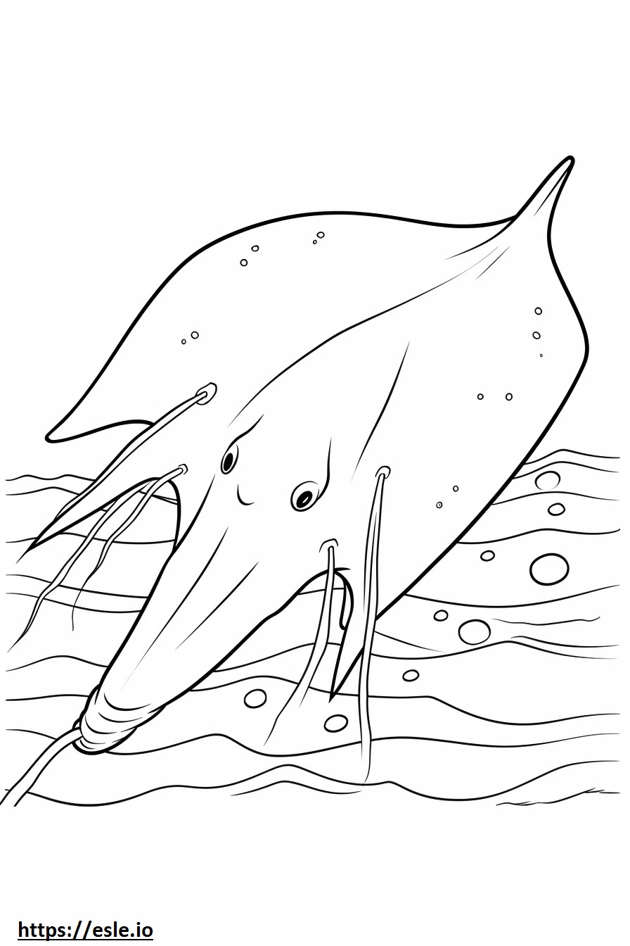 Stingray cute coloring page