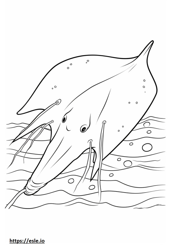 Stingray cute coloring page