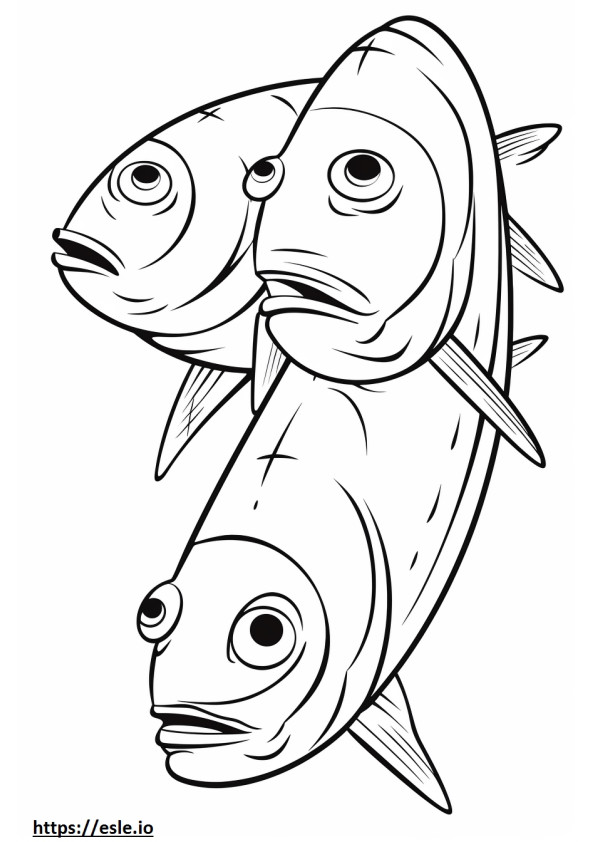 Sardines cute coloring page