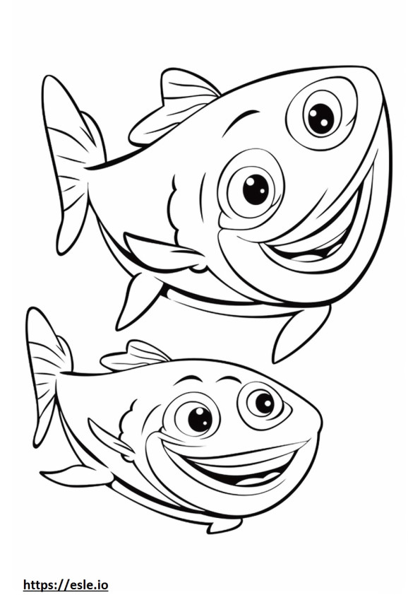 Sardines cute coloring page