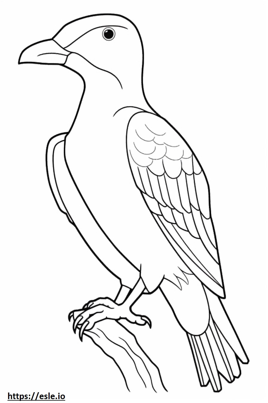 Pájaro carpintero de cuerpo entero para colorear e imprimir