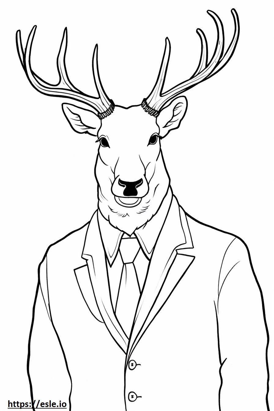 Roosevelt Elk-gezicht kleurplaat kleurplaat