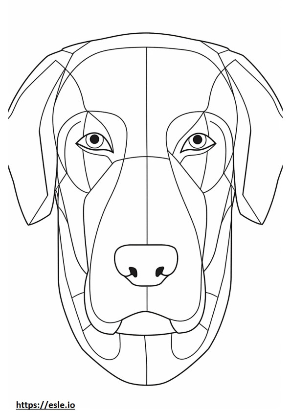 Cara de Labrador plateada para colorear e imprimir