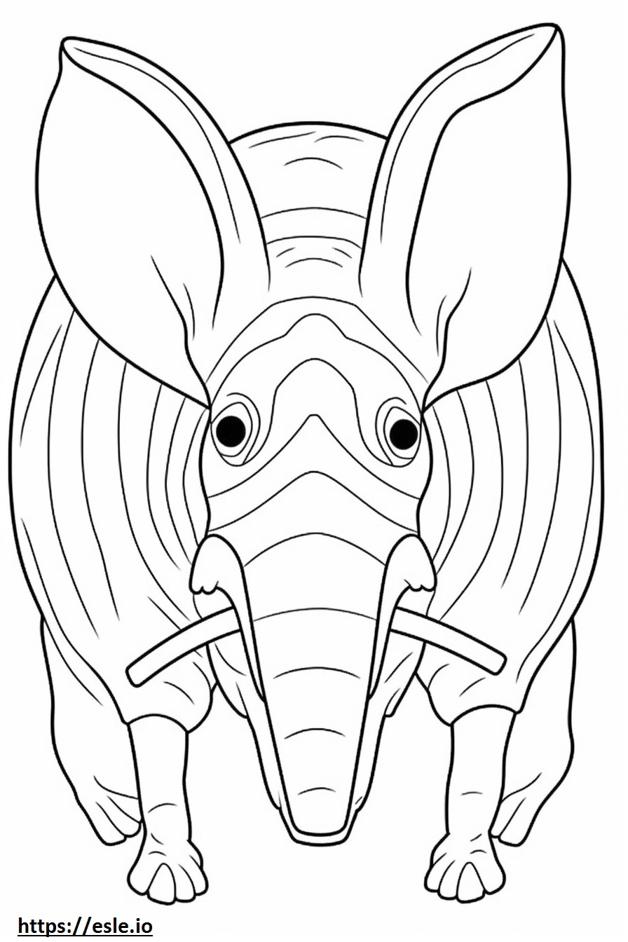 Het gezicht van de olifantsspitsmuis kleurplaat kleurplaat