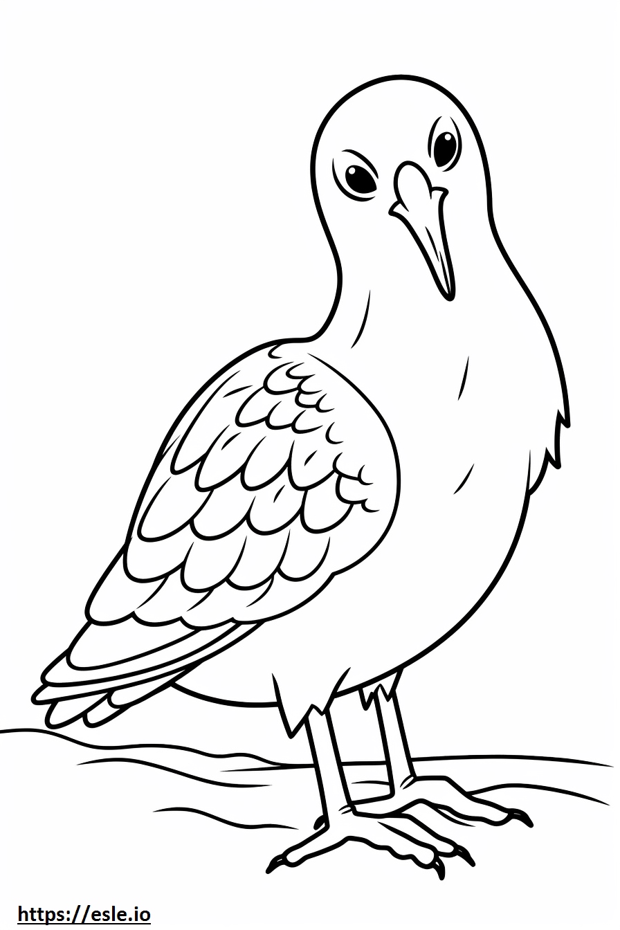 Kaua’i ‘Ō‘ō Kawaii coloring page