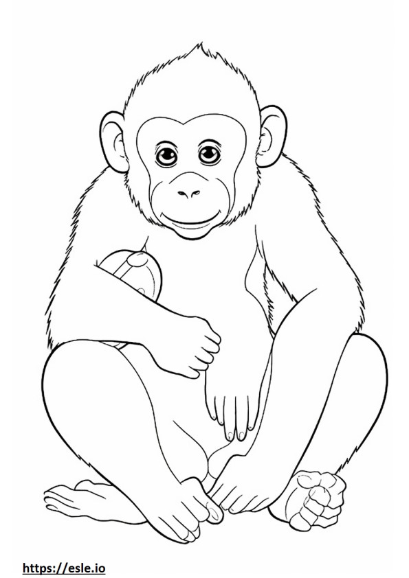 Japanese Macaque Kawaii coloring page