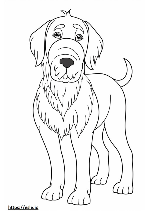 Wirehaired Pointing Griffon Kawaii coloring page