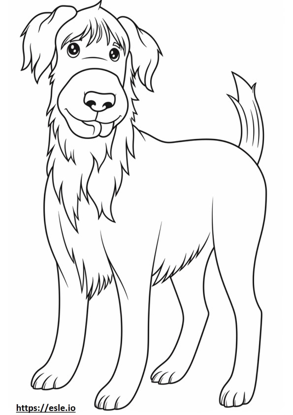 Wirehaired Pointing Griffon Kawaii coloring page