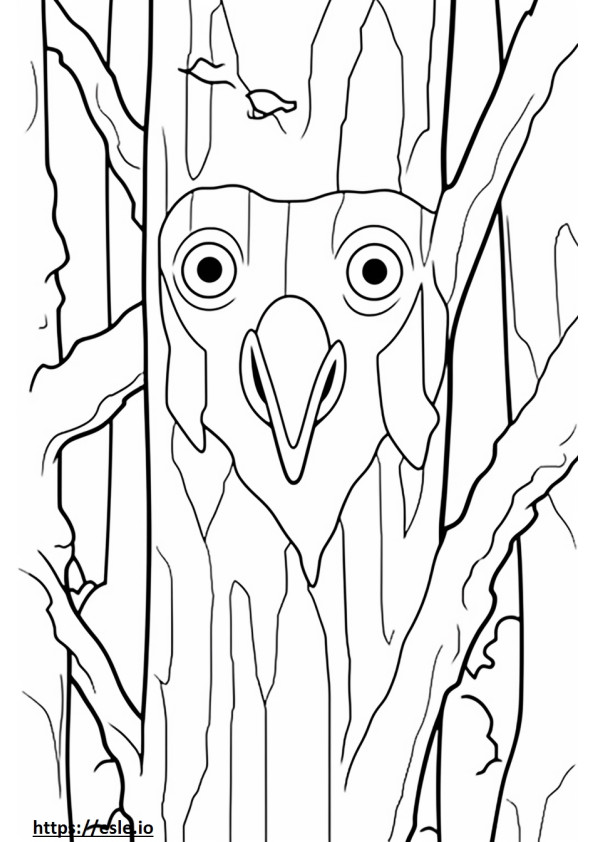 Treecreeper face coloring page