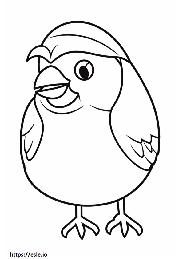 Chickadee Kawaii coloring page