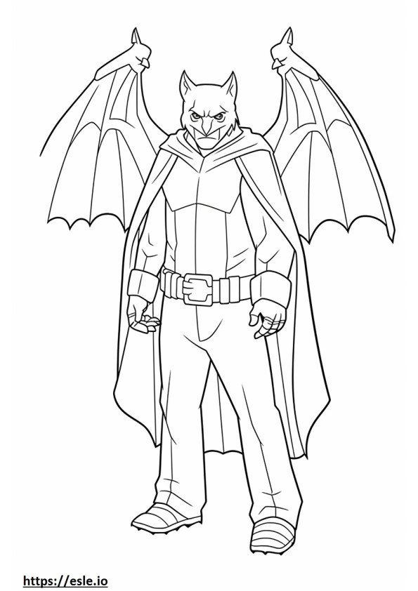 Evening Bat full body coloring page
