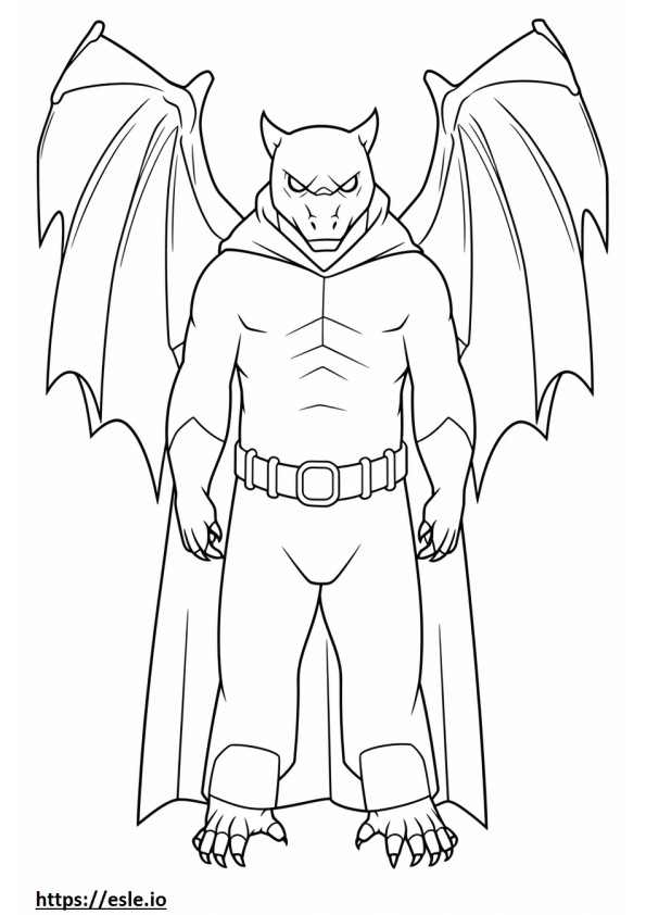 Morcego da noite de corpo inteiro para colorir