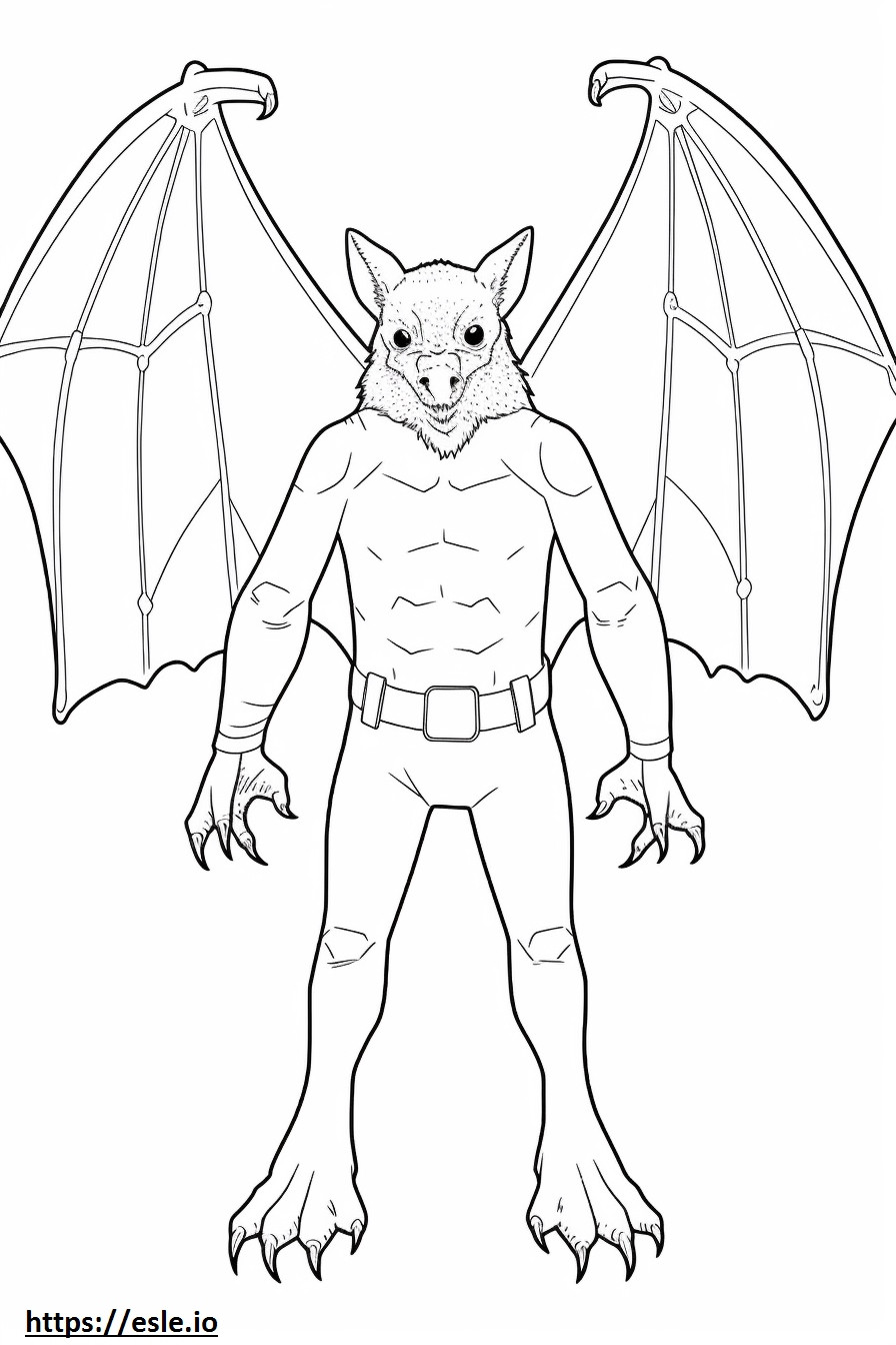 Evening Bat full body coloring page