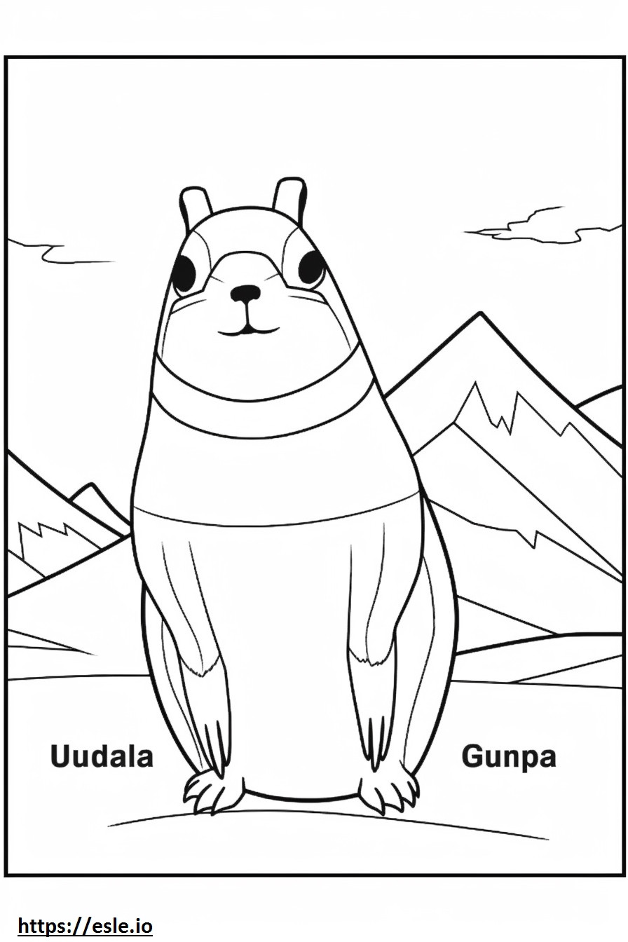 Esquilo Terrestre Uinta Kawaii para colorir