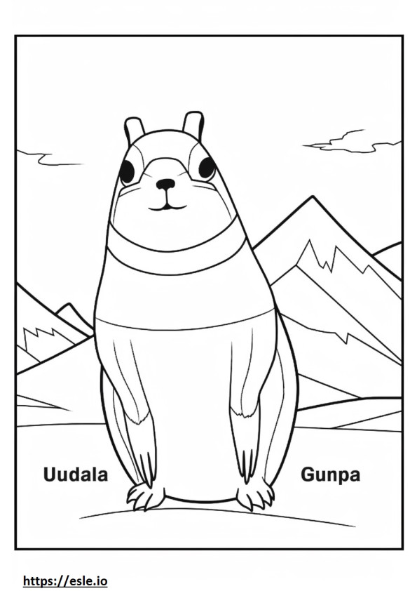 Coloriage Écureuil terrestre Uinta Kawaii à imprimer
