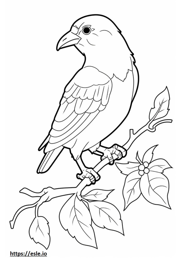 Hawaiian Crow Kawaii coloring page