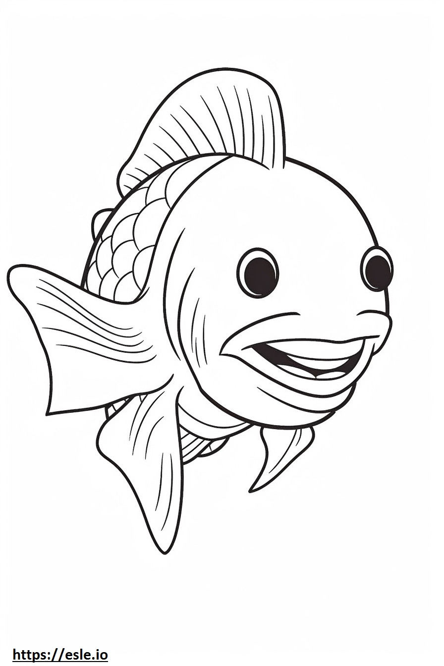 Snook Fish Kawaii värityskuva