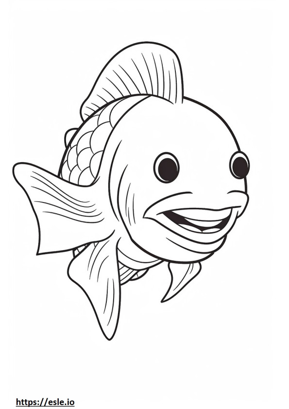Snook Fisch Kawaii ausmalbild