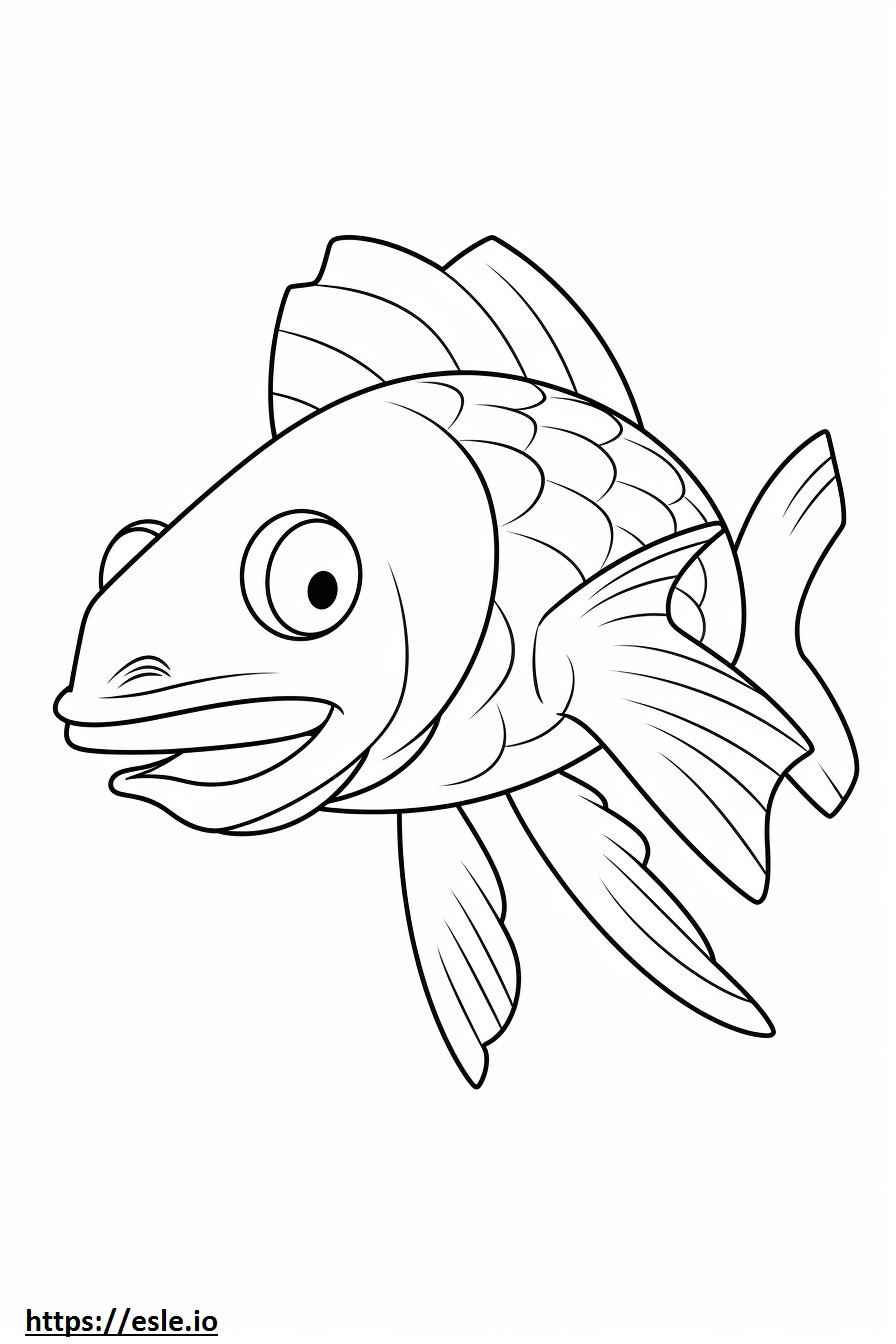 Snook Fish Kawaii kleurplaat kleurplaat