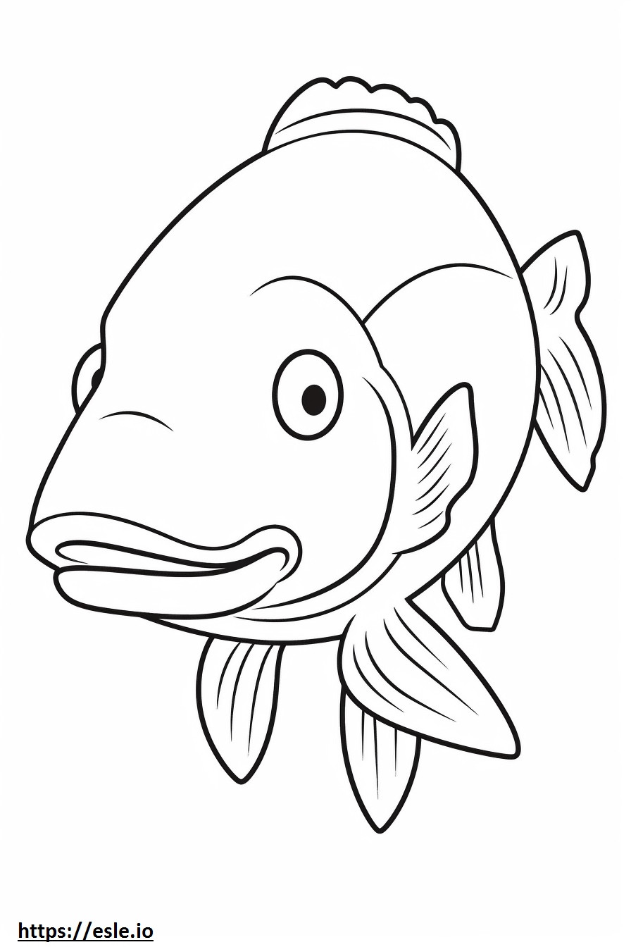 Kawaii Snook Fish kolorowanka