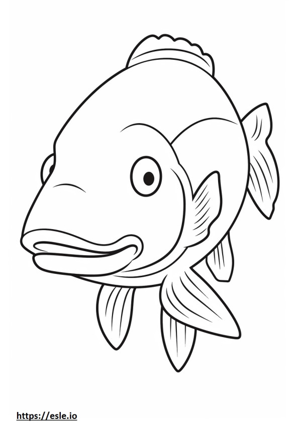 Snook Fisch Kawaii ausmalbild