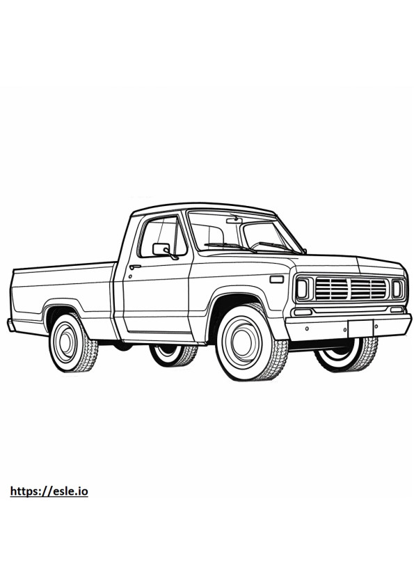 Dodge D250 Pickup-Fahrgestell mit Kabine, 2WD ausmalbild