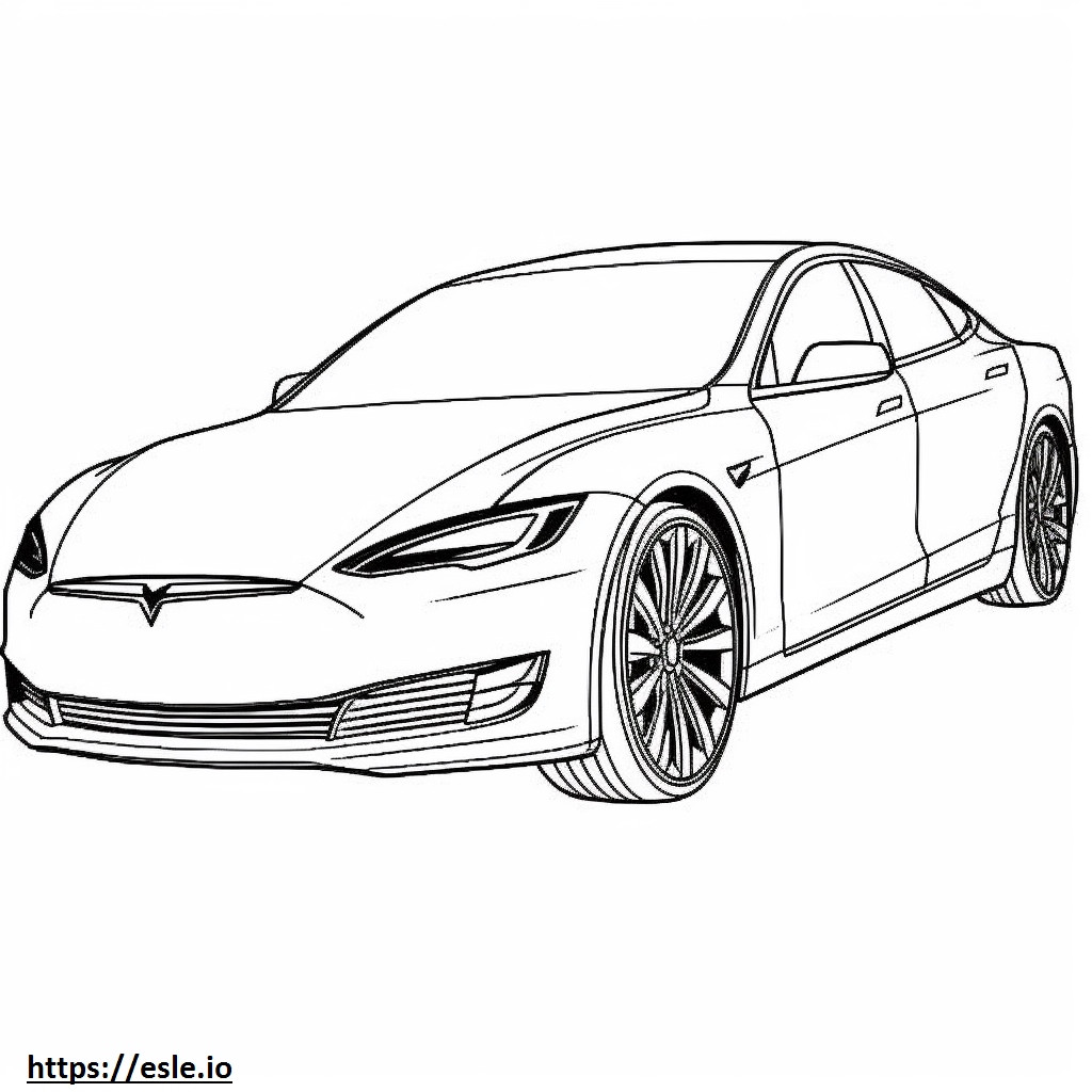 Coloriage Tesla modèle S à imprimer
