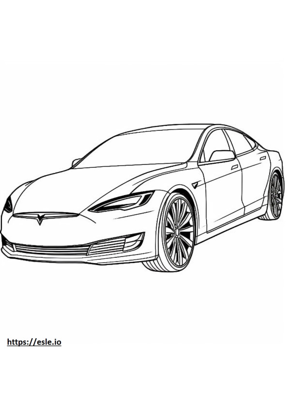 Coloriage Tesla modèle S à imprimer