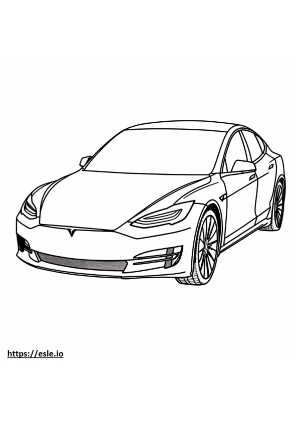 Tesla Model 3 mit großer Reichweite ausmalbild