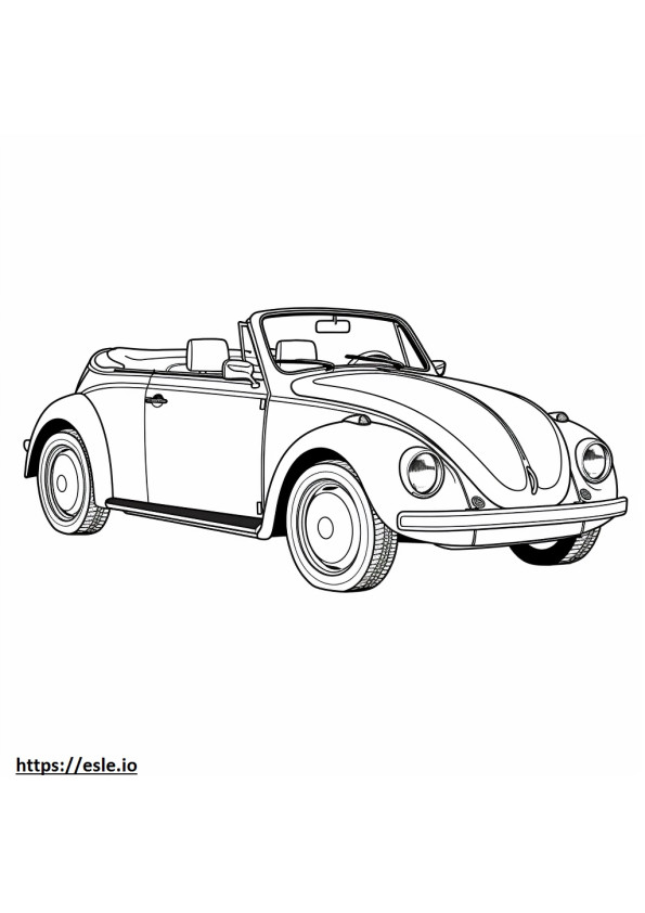 Volkswagen Nuevo Escarabajo Descapotable para colorear e imprimir