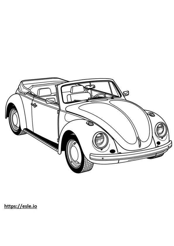 Volkswagen Beetle Baru Konvertibel gambar mewarnai