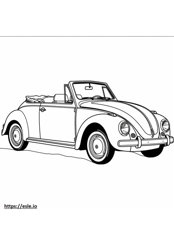 Coloriage Volkswagen New Beetle Cabriolet à imprimer