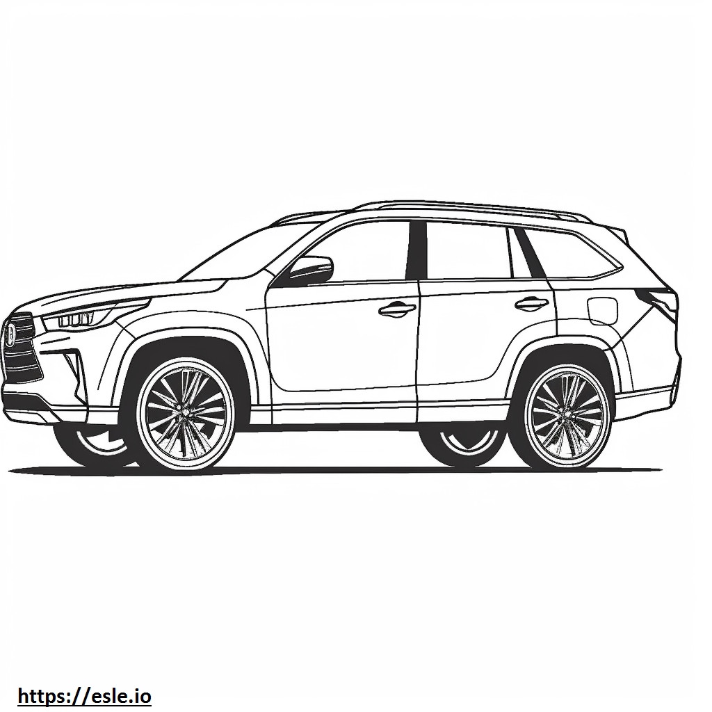 Toyota Highlander Hibrida gambar mewarnai