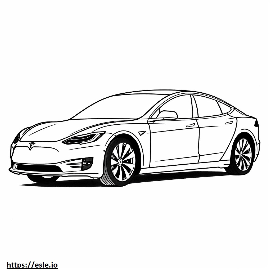Coloriage Tesla Model 3 Performance longue portée à traction intégrale (19 pouces) à imprimer