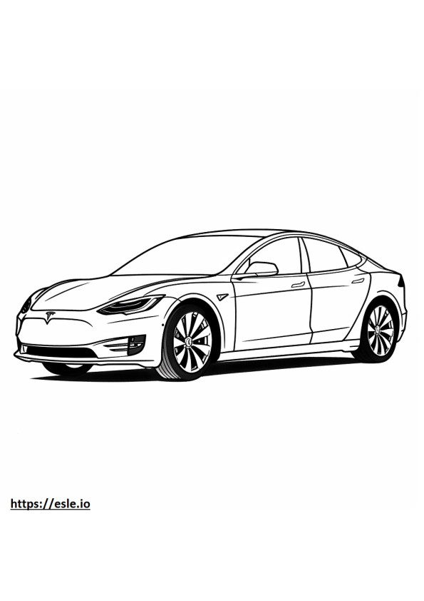 Tesla Model 3 Rendimiento de largo alcance AWD (19 pulgadas) para colorear e imprimir