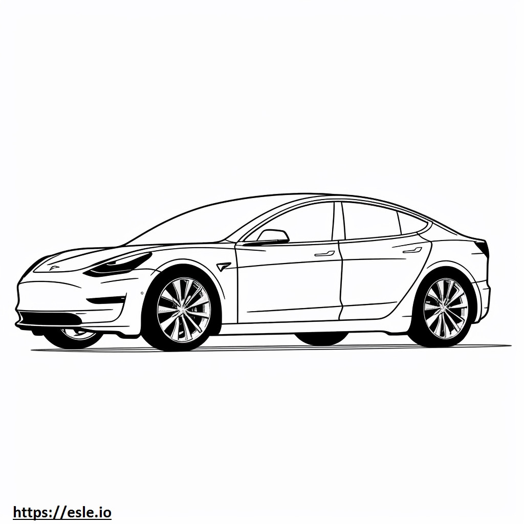 Tesla Model 3 langeafstandsprestaties AWD (19 inch) kleurplaat kleurplaat