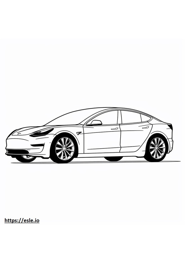 Tesla Model 3 Long Range Performance AWD (19 Zoll) ausmalbild