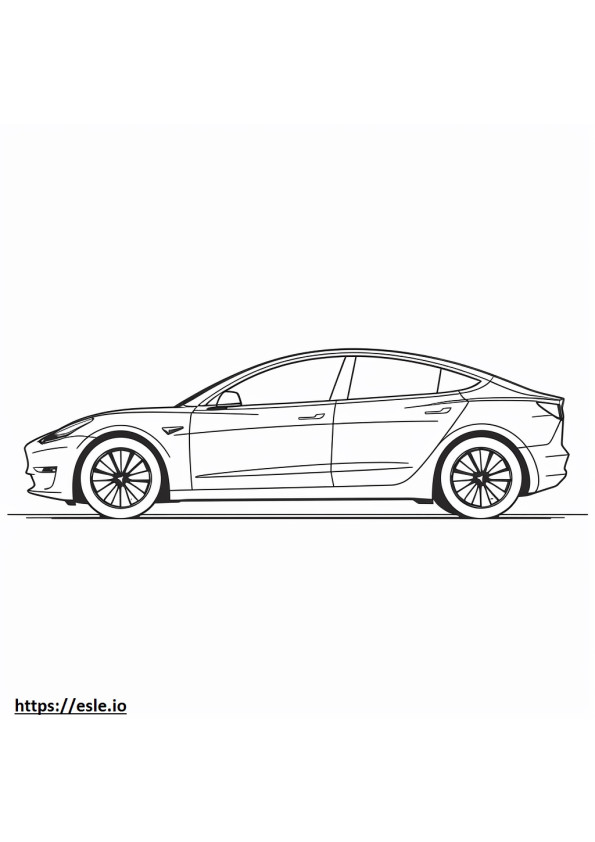 Tesla Model 3 Long Range Performance AWD (19in) coloring page