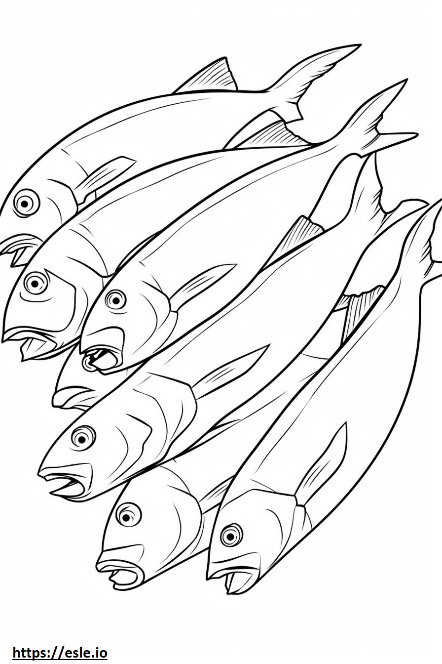 Anchovies full body coloring page
