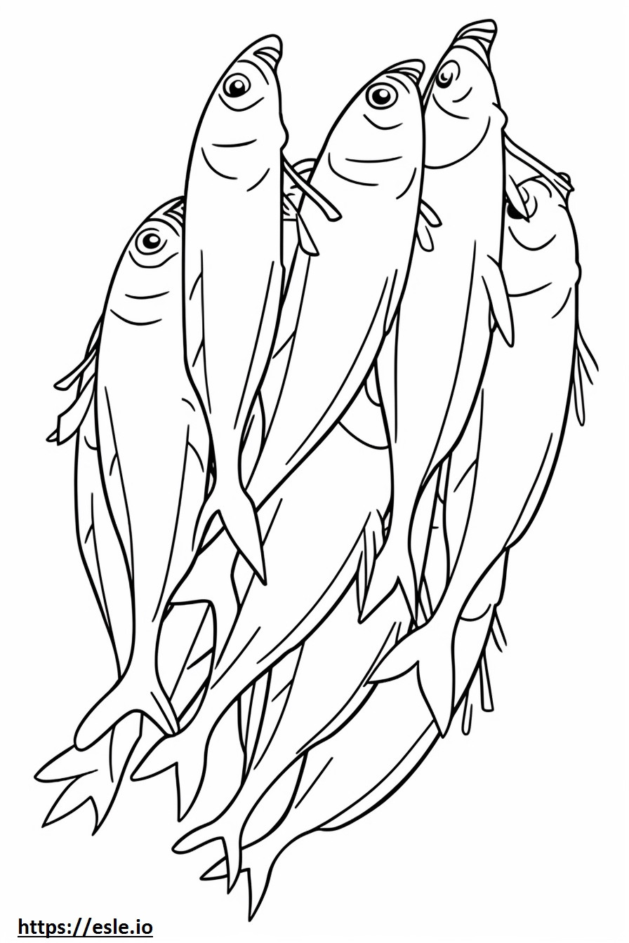 Anchovies full body coloring page