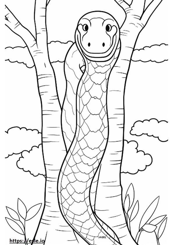 Amazon Tree Boa Kawaii coloring page